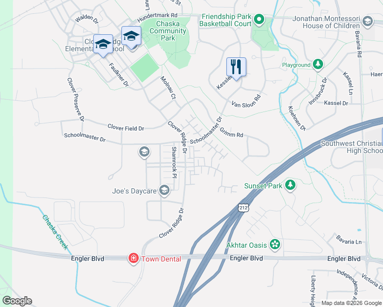 map of restaurants, bars, coffee shops, grocery stores, and more near 2082 Wellens Street in Chaska