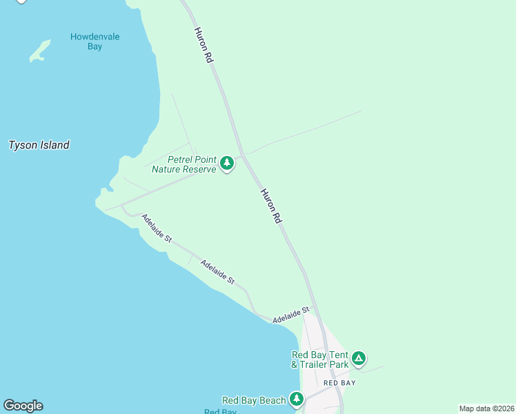 map of restaurants, bars, coffee shops, grocery stores, and more near 519 Huron Road in South Bruce Peninsula