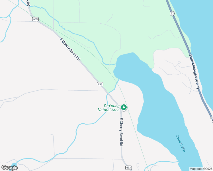 map of restaurants, bars, coffee shops, grocery stores, and more near 9475 East Cherry Bend Road in Traverse City