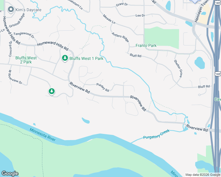 map of restaurants, bars, coffee shops, grocery stores, and more near 10668 Purdey Road in Eden Prairie