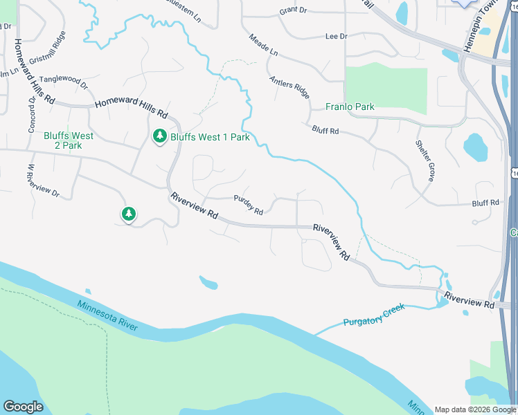 map of restaurants, bars, coffee shops, grocery stores, and more near 10668 Purdey Road in Eden Prairie