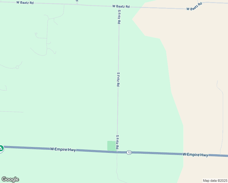 map of restaurants, bars, coffee shops, grocery stores, and more near 11580 South Fritz Road in Empire
