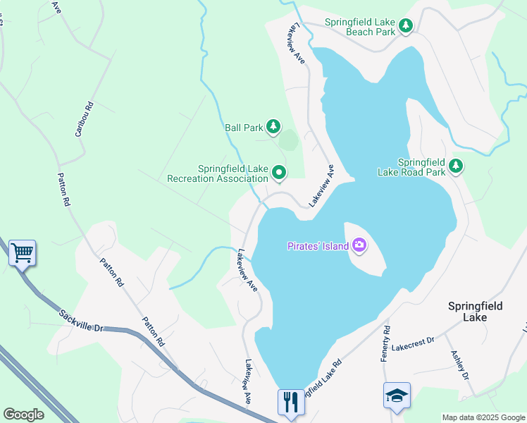 map of restaurants, bars, coffee shops, grocery stores, and more near 239 Lakeview Avenue in Middle Sackville