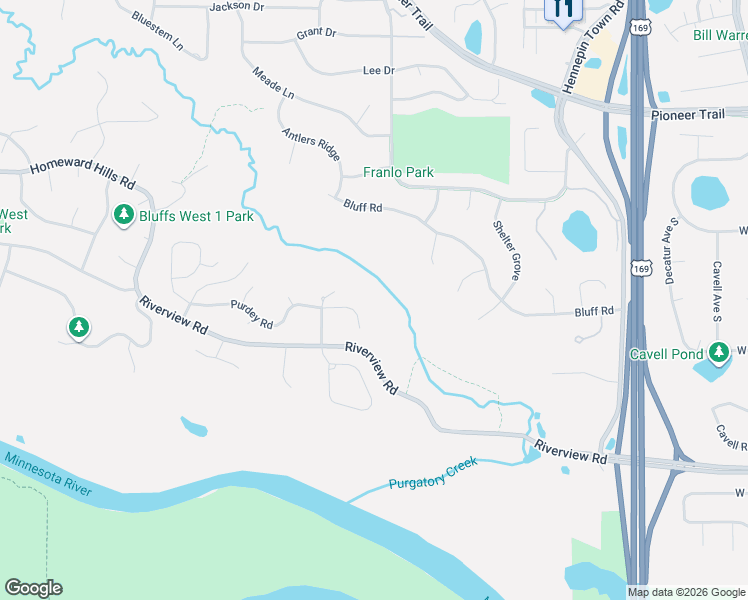 map of restaurants, bars, coffee shops, grocery stores, and more near 10432 Purdey Road in Eden Prairie