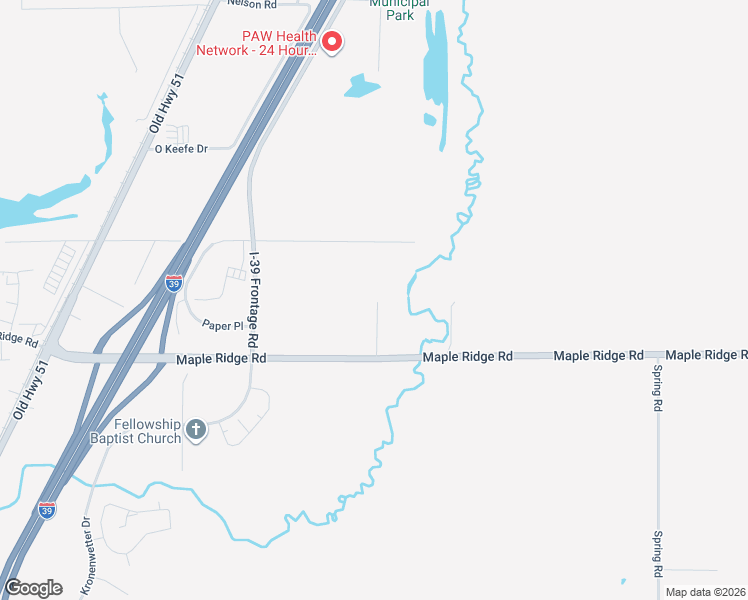 map of restaurants, bars, coffee shops, grocery stores, and more near 1066 Maple Ridge Road in Mosinee