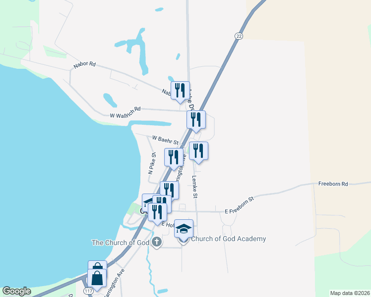 map of restaurants, bars, coffee shops, grocery stores, and more near 200 Golf View Road in Cecil
