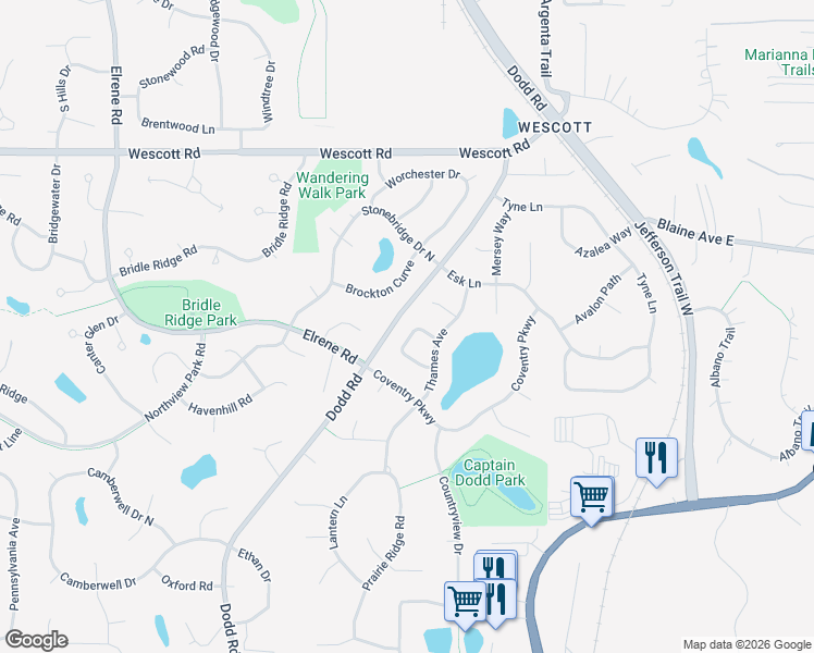 map of restaurants, bars, coffee shops, grocery stores, and more near 607 Eden Circle in Eagan