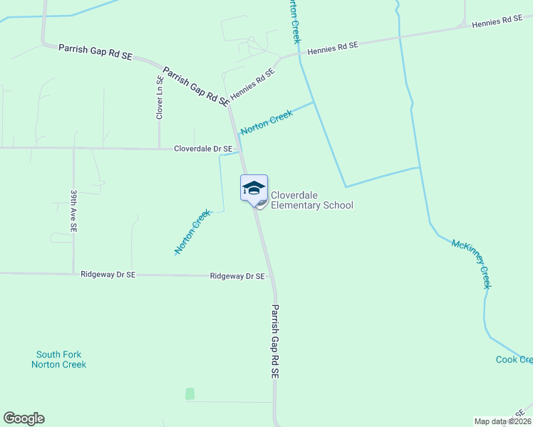 map of restaurants, bars, coffee shops, grocery stores, and more near 9666 Parrish Gap Road Southeast in Turner