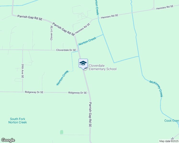 map of restaurants, bars, coffee shops, grocery stores, and more near 9666 Parrish Gap Road Southeast in Turner