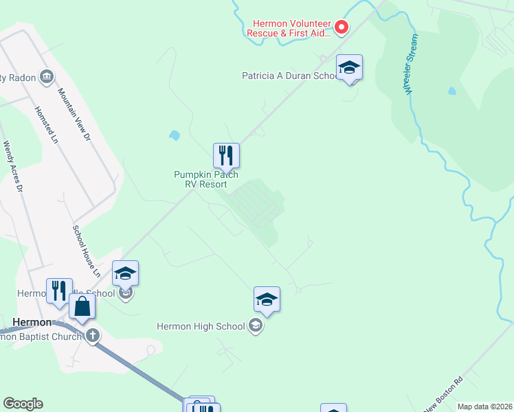 map of restaurants, bars, coffee shops, grocery stores, and more near 149 Billings Road in Hermon