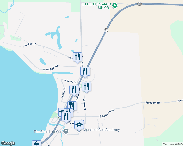 map of restaurants, bars, coffee shops, grocery stores, and more near 304 Golf View Road in Cecil