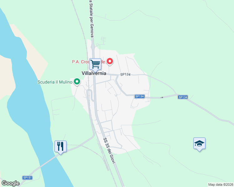 map of restaurants, bars, coffee shops, grocery stores, and more near 39BIS Via Camillo Benso Conte di Cavour in Villalvernia