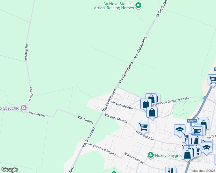 map of restaurants, bars, coffee shops, grocery stores, and more near 6b Via Centolance in Provincia di Parma