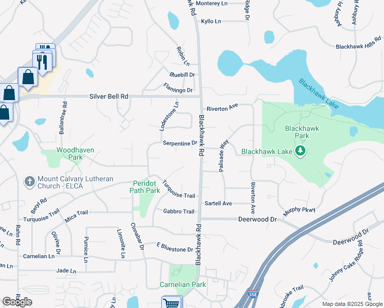 map of restaurants, bars, coffee shops, grocery stores, and more near 7766 Serpentine Court in Eagan