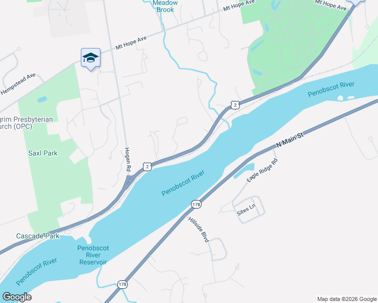 map of restaurants, bars, coffee shops, grocery stores, and more near 900 State Street in Bangor