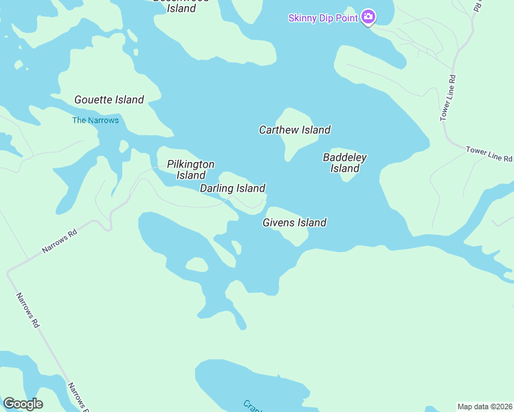 map of restaurants, bars, coffee shops, grocery stores, and more near 3722 Darling Island Road in Simcoe County