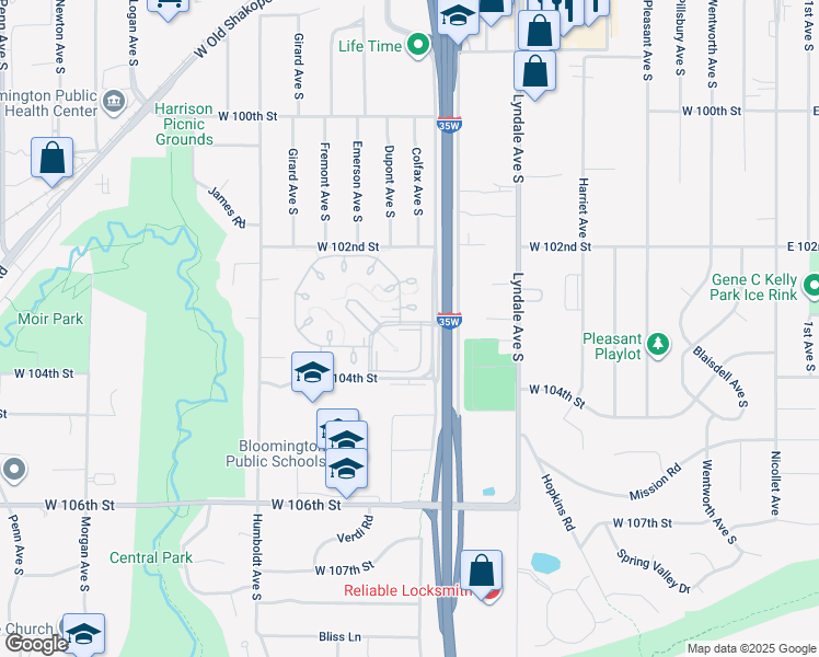 map of restaurants, bars, coffee shops, grocery stores, and more near 1002 Devonshire Curve in Minneapolis
