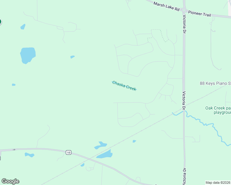 map of restaurants, bars, coffee shops, grocery stores, and more near 10860 Guernsey Avenue in Chaska