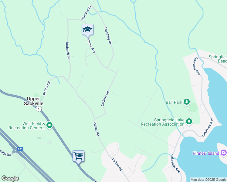 map of restaurants, bars, coffee shops, grocery stores, and more near 23 Reindeer Avenue in Upper Sackville