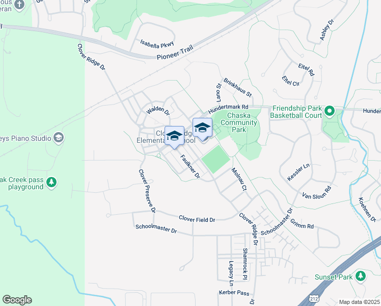 map of restaurants, bars, coffee shops, grocery stores, and more near 2856 Clover Ridge Drive in Chaska