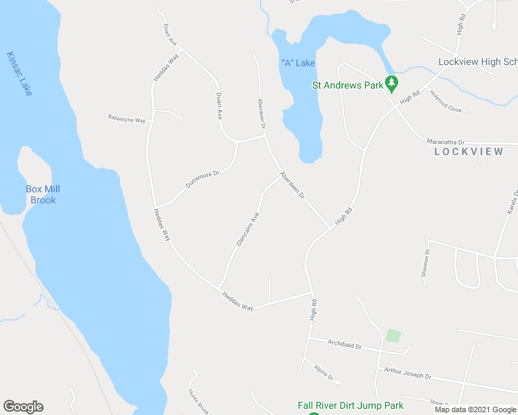 map of restaurants, bars, coffee shops, grocery stores, and more near 67 Glencairn Avenue in Fall River