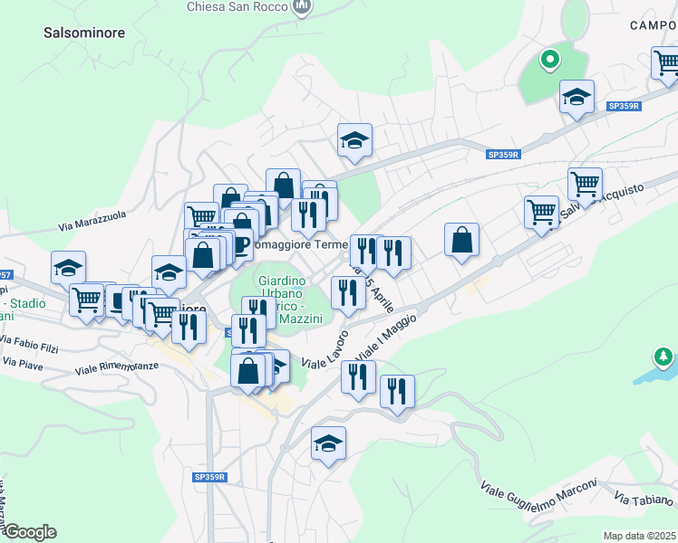 map of restaurants, bars, coffee shops, grocery stores, and more near 3 Via Macello in Salsomaggiore Terme