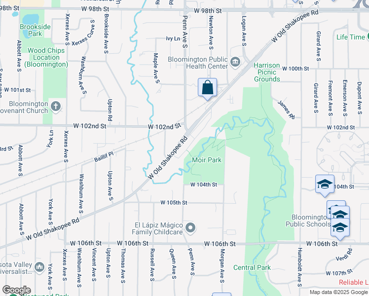 map of restaurants, bars, coffee shops, grocery stores, and more near in Bloomington