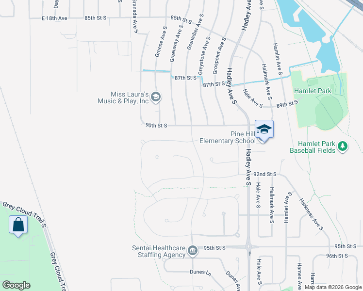 map of restaurants, bars, coffee shops, grocery stores, and more near 6705 91st Street South in Cottage Grove