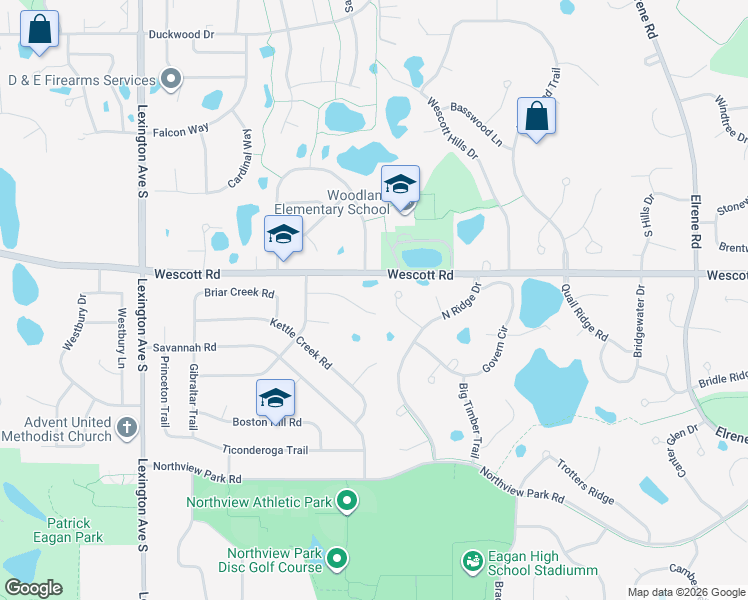 map of restaurants, bars, coffee shops, grocery stores, and more near 906 Hyland Court in Eagan