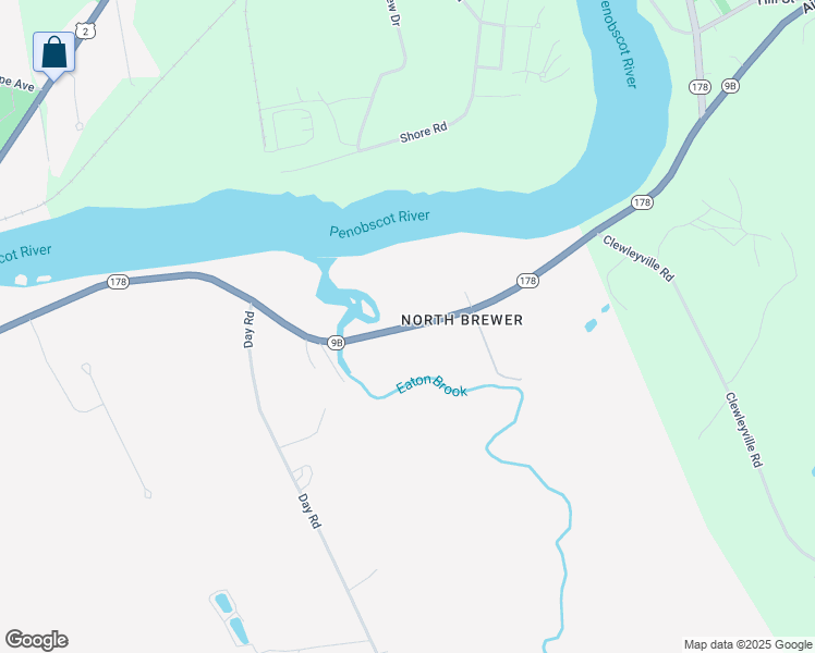 map of restaurants, bars, coffee shops, grocery stores, and more near 1184 North Main Street in Brewer