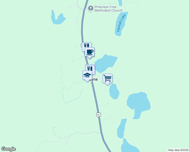 map of restaurants, bars, coffee shops, grocery stores, and more near 1011 Little Pond Road in Cloyne