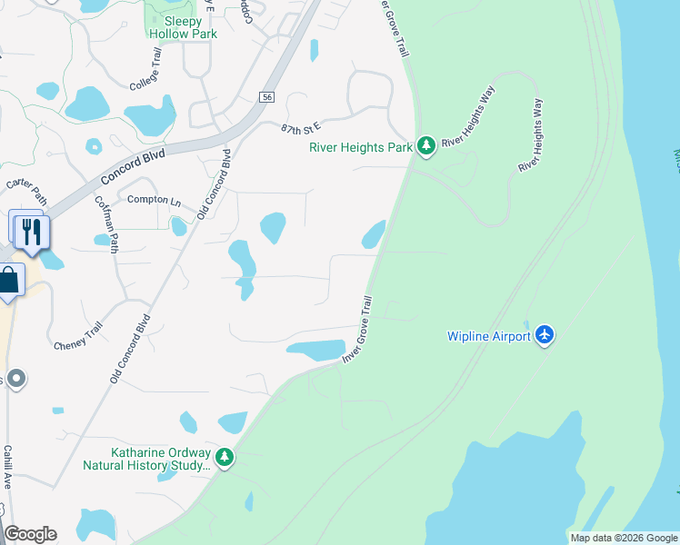 map of restaurants, bars, coffee shops, grocery stores, and more near 4000 90th Street East in Inver Grove Heights