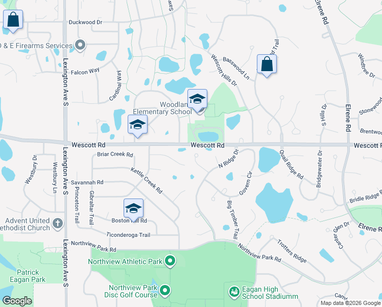 map of restaurants, bars, coffee shops, grocery stores, and more near 906 Hyland Court in Eagan