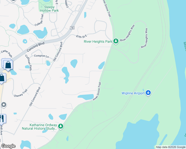 map of restaurants, bars, coffee shops, grocery stores, and more near 4000 90th Street East in Inver Grove Heights