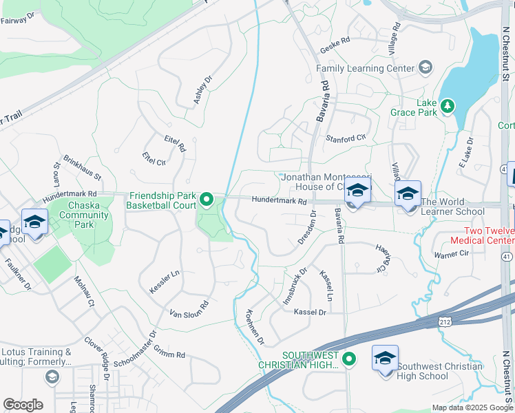 map of restaurants, bars, coffee shops, grocery stores, and more near 738 Dresden Court in Chaska