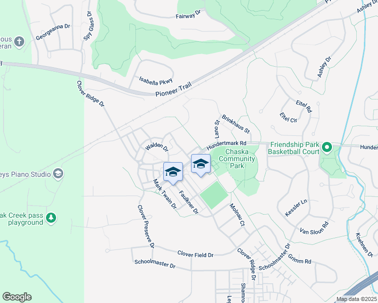 map of restaurants, bars, coffee shops, grocery stores, and more near 1913 Hemingway Drive in Chaska