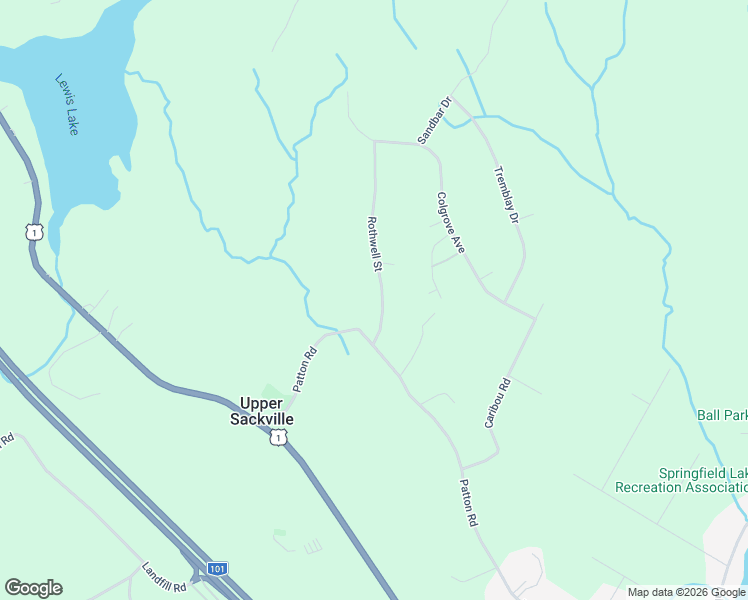 map of restaurants, bars, coffee shops, grocery stores, and more near 25 Rothwell Street in Upper Sackville