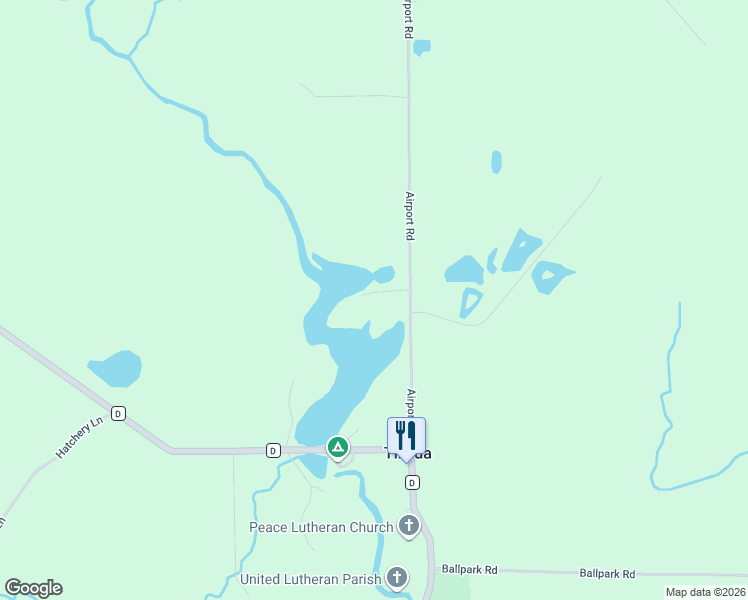 map of restaurants, bars, coffee shops, grocery stores, and more near N6339 Airport Road in Bowler
