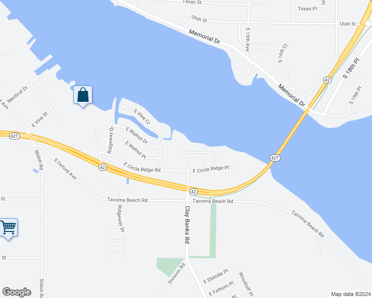 map of restaurants, bars, coffee shops, grocery stores, and more near 825 Bridge View Lane in Sturgeon Bay