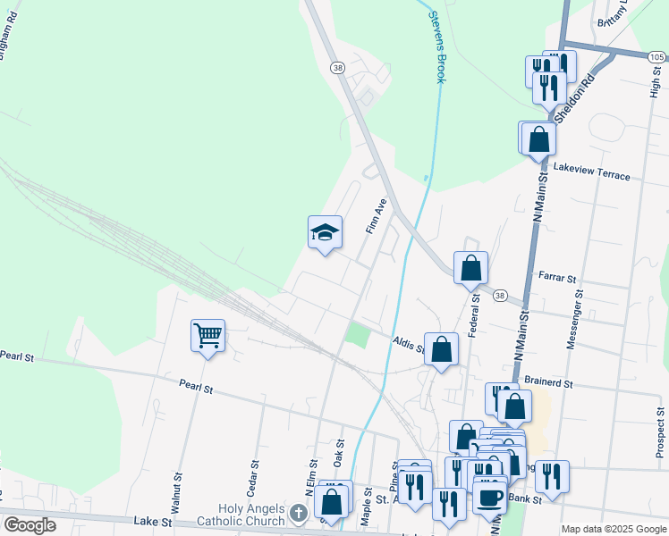 map of restaurants, bars, coffee shops, grocery stores, and more near 29 Bellows Street in Saint Albans City