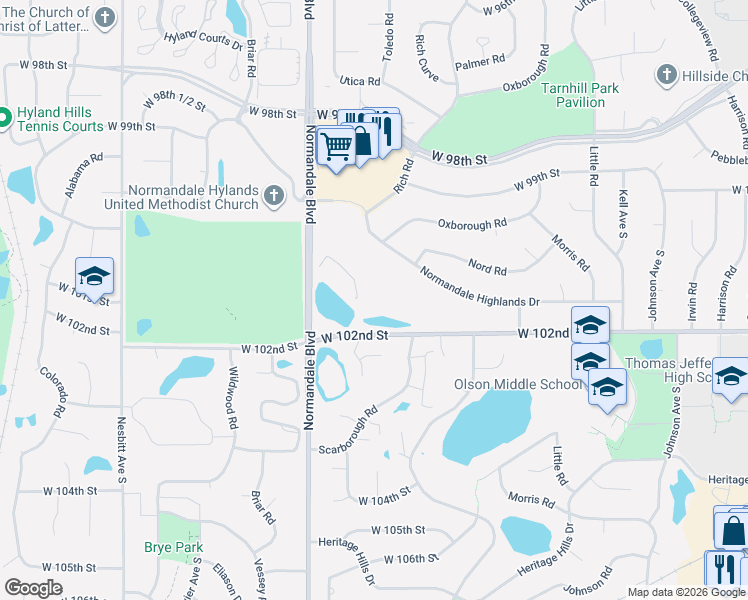 map of restaurants, bars, coffee shops, grocery stores, and more near in Bloomington