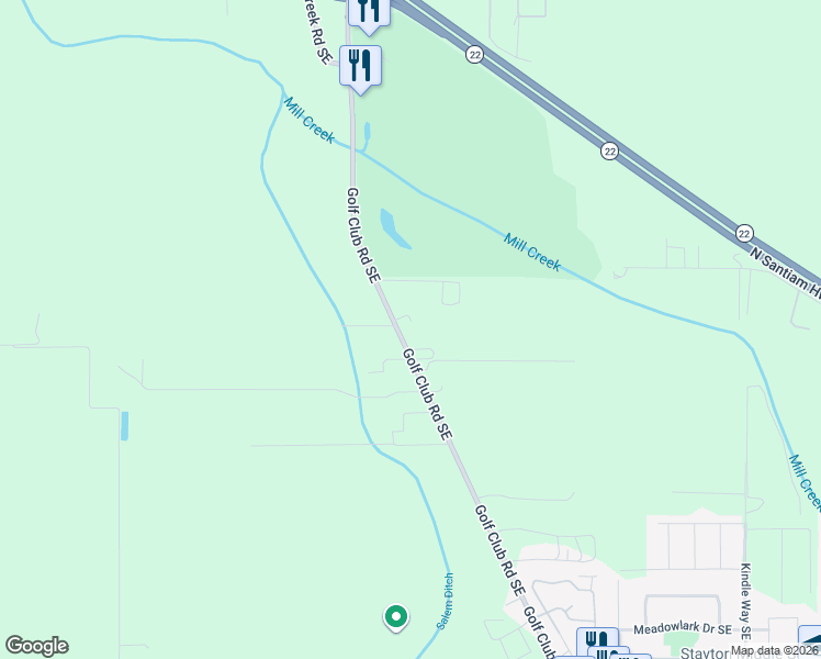 map of restaurants, bars, coffee shops, grocery stores, and more near 9263 Golf Club Road Southeast in Aumsville
