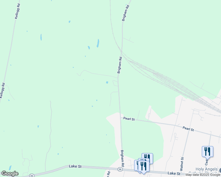 map of restaurants, bars, coffee shops, grocery stores, and more near 121 Brigham Road in Saint Albans City