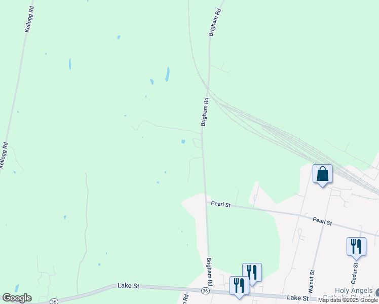map of restaurants, bars, coffee shops, grocery stores, and more near 121 Brigham Road in Saint Albans City