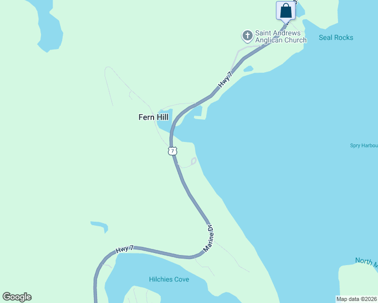 map of restaurants, bars, coffee shops, grocery stores, and more near 18726 Nova Scotia Trunk 7 in Tangier
