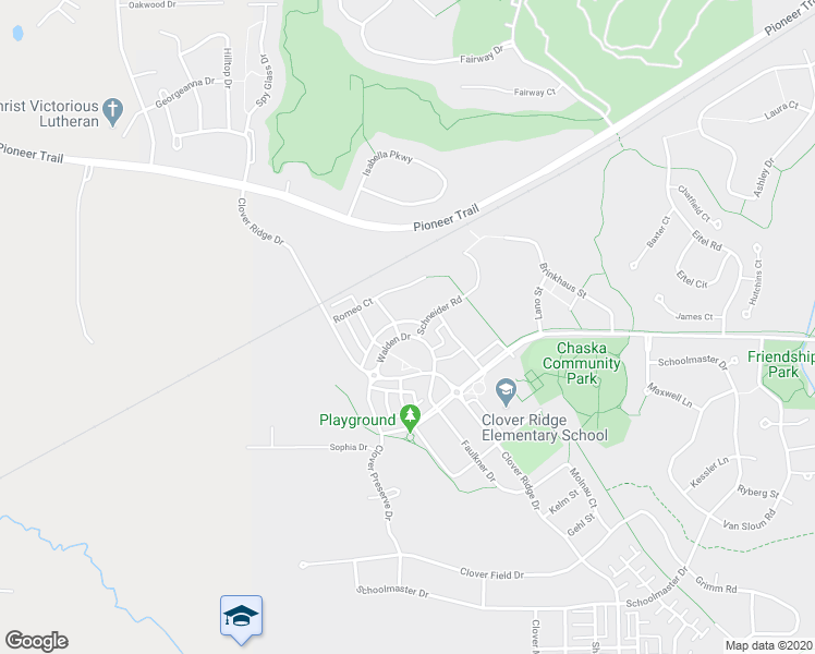 map of restaurants, bars, coffee shops, grocery stores, and more near 3038 Walden Drive in Chaska