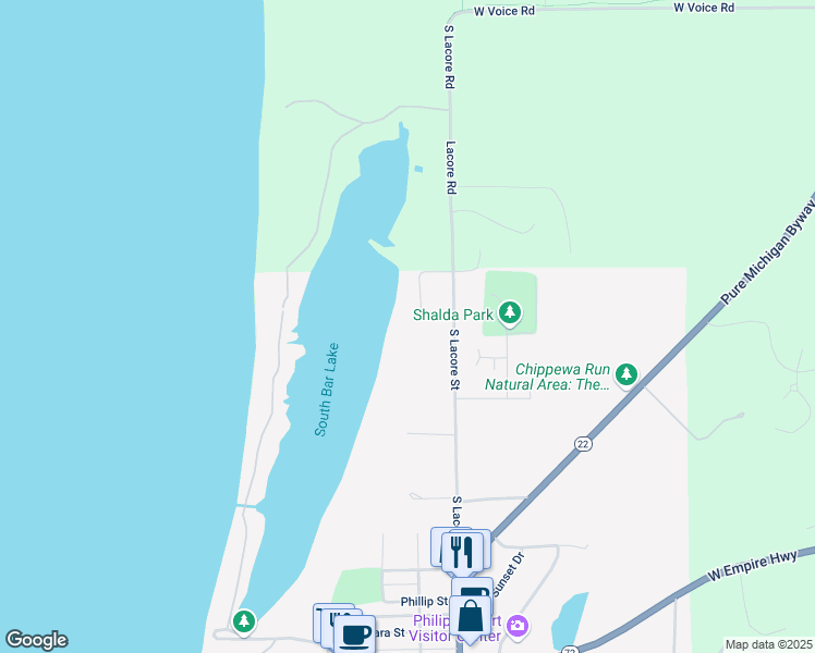 map of restaurants, bars, coffee shops, grocery stores, and more near 11098 Union Street in Empire