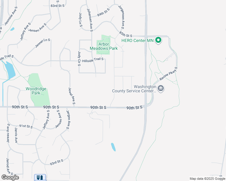 map of restaurants, bars, coffee shops, grocery stores, and more near 9820-9960 90th Street South in Cottage Grove