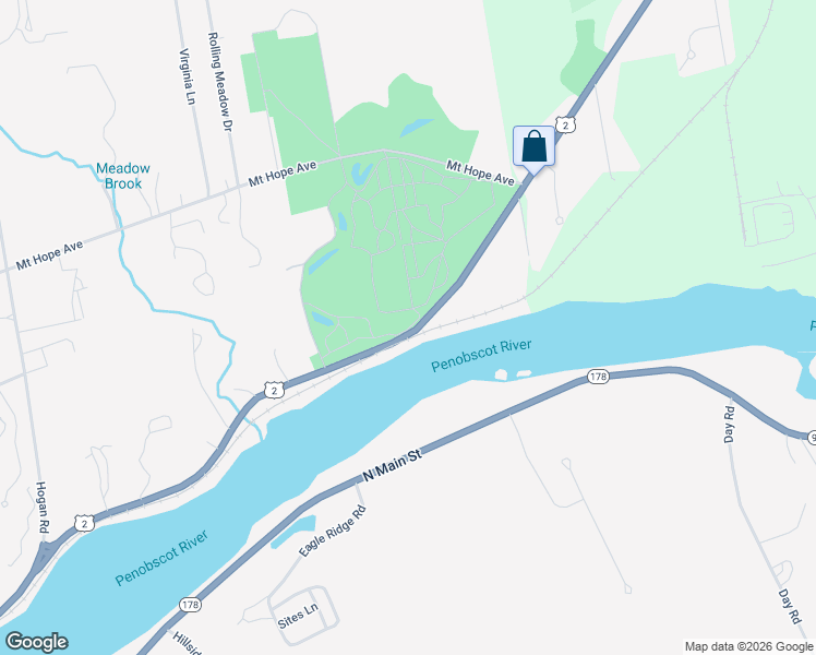 map of restaurants, bars, coffee shops, grocery stores, and more near 1016 State Street in Bangor