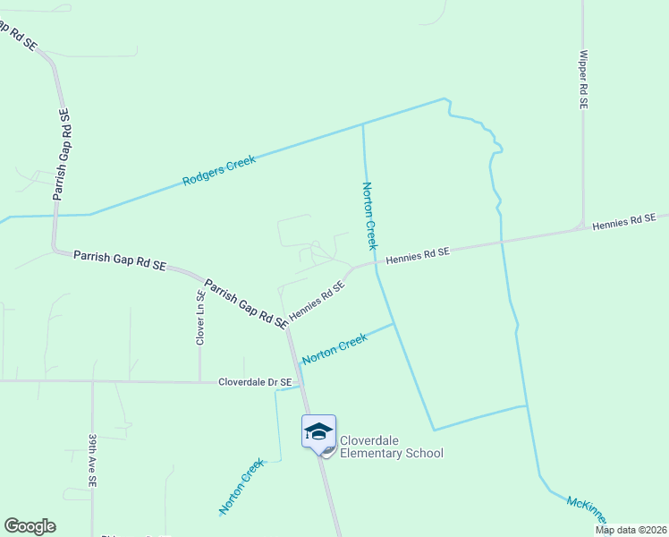 map of restaurants, bars, coffee shops, grocery stores, and more near 4441 Hennies Road Southeast in Turner